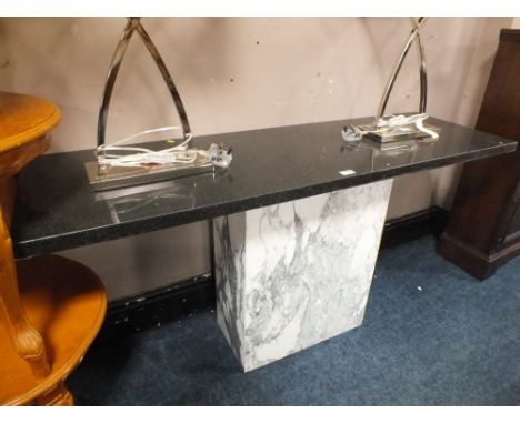 A MARBLE CONSOLE TABLE H-69 W-146 CM