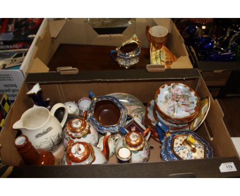 TWO TRAYS OF ASSORTED CERAMICS ETC. TO INCLUDE AN ORIENTAL TEA SERVICE