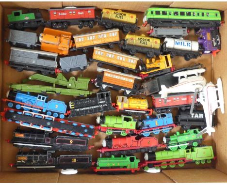 A collection of diecast model vehicles, to include ERTL Thomas the Tank Engine trains