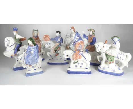 Eight Rye pottery Canterbury Tales figures to include; 'The Nun Prioress', 'Guildsman', 'Wife of Bath'Small chip to base of o