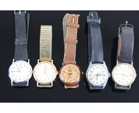 Assorted gent's watches, to include an Oris gilt metal cased manual wind example, Lorus quartz. Kienzle steel cased manual wi