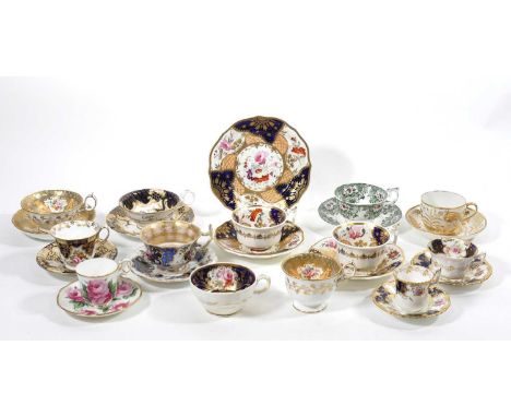 A collection of 19th century and later teawares, to include Spode and CoalportVarying degrees of crazing and wear throughout 