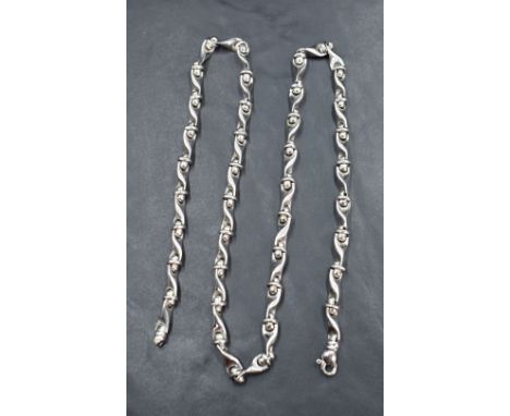 A 9ct white gold fancy link chain, approx 24' &amp; 43g