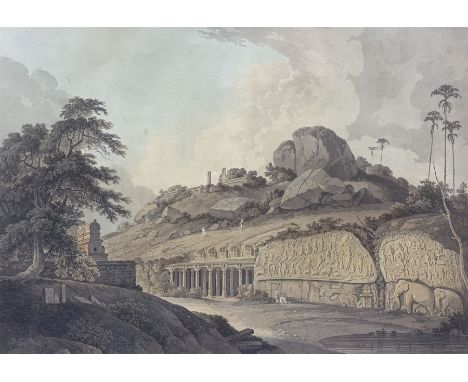By and after Thomas Daniell R A (British 1749-1840) and William Daniell (British 1769-1837): 'The Entrance of an Excavated Hi