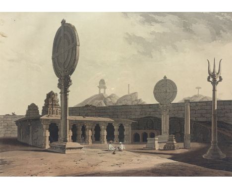 By and after Thomas Daniell R A (British 1749-1840) and William Daniell (British 1769-1837): 'Entrance to a Hindoo Temple nea