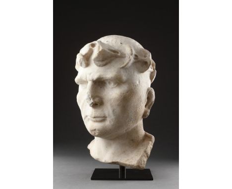 AN OVER LIFE-SIZE ROMAN MALE PORTRAIT HEAD OF CONSTANTINE THE GREAT (C.272 - 337)  EARLY 4TH CENTURY AD  Wearing the 'Imperia