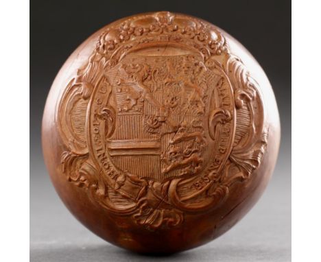 AN UNUSUAL CARVED BOXWOOD 'SPHERE'  THE NETHERLANDS, LATE 17TH OR EARLY 18TH CENTURY  The circumference carved in low relief 