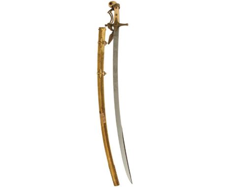 AN 1831 PATTERN GENERAL OFFICER'S MAMELUKE SABRE, 77.5cm blade by Ranken &amp; Co., Calcutta, etched with foliage, crowned VR