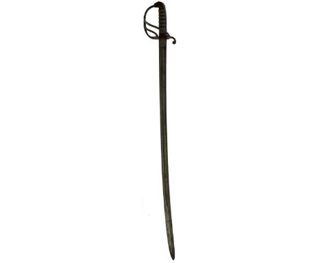 AN 1821 PATTERN LIGHT CAVALRY OFFICER'S SWORD, 87.75cm blade etched with crowned VR cyphers and laurel wreaths within panels,