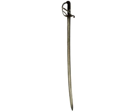 AN 1821 PATTERN LIGHT CAVALRY TROOPER'S SWORD, 89.5cm blade by Deakin, and with two Ordnance marks, regulation three-bar stee