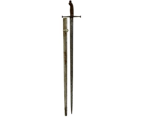 A VICTORIAN OFFICER'S CROSS-BAR BROADSWORD TO THE ROYAL SCOTS FUSILIERS, 82.75cm double fullered blade etched with scrolling 