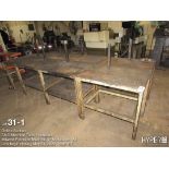 (lot) of seven 24" X 38" steel base work tables