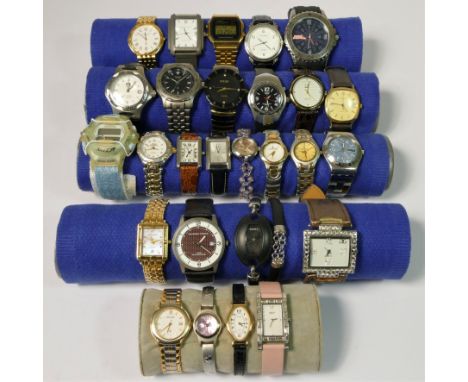 A collection of over fifty ladies &amp; gents quartz wristwatches, makers to include - Tissot, Casio, Pulsar and more. 