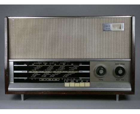 An Ekco 355 1960's valve radio. FM, MW and LW. Checked and working. Tuning indicator, aluminium speaker grill, mono, mid-rang