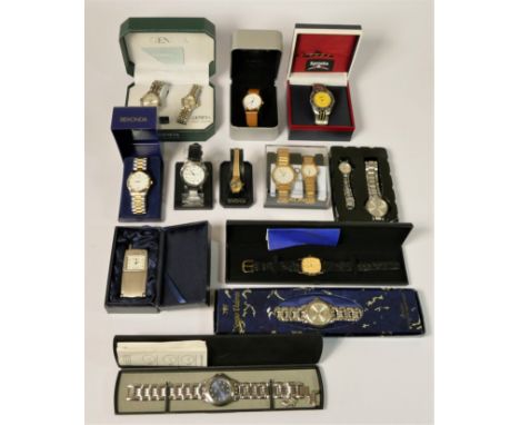 A collection of boxed/unboxed quartz ladies &amp; gents wristwatches, makers to include - Timex, Sekonda, Loris, Limit and ot