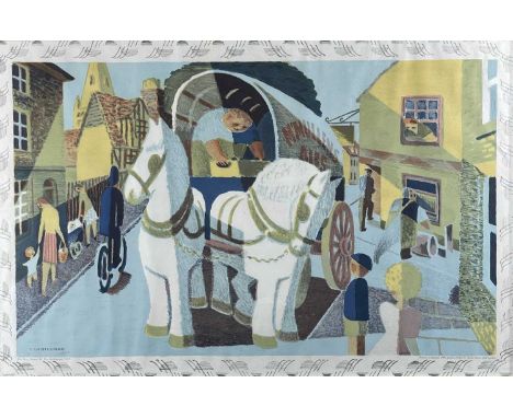 TOM GENTLEMAN (1882-1966) Baynard Press for School Prints Ltd lithograph – entitled ‘The Grey Horses’, 48 x 74cms, framed and