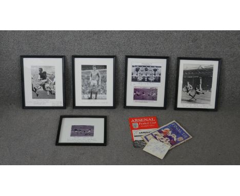A collection of Arsenal signed memorabilia. Including Arsenal v Cardiff City 1927 FA cup final programme, Arsenal v Middlesbr