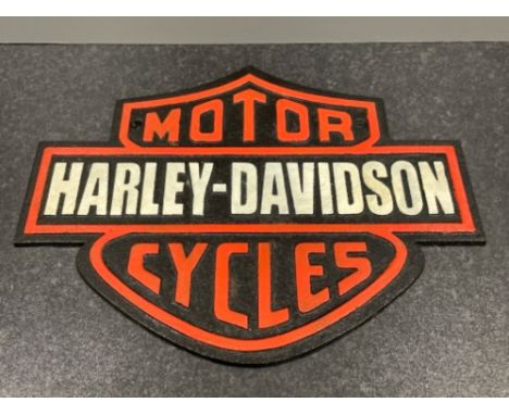 Cast metal Harley Davidson wall plaque 34cm x 26cms