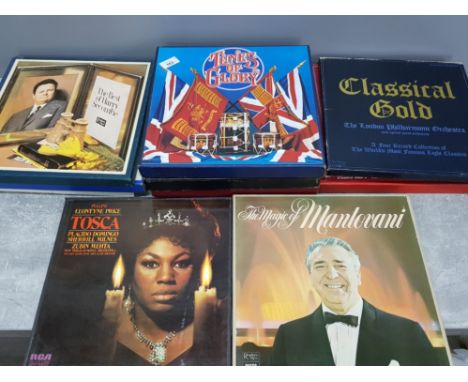 12 boxed vintage LP records, classical and easy listening