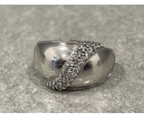 Silver 925 cz ring 5.13g size M1/2
