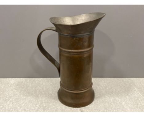 Hand made brass pitcher with strap handle