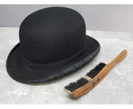 Vintage Blackburns NO 806 bowler hat with vintage tailor and hatter brush