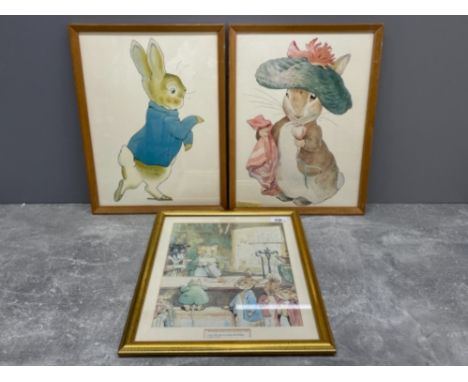 3 Beatrix potter framed prints