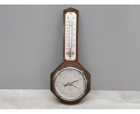 Vintage Shortland Smiths oak barometer 31cm