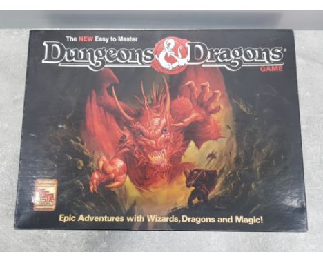 Vintage TSR logo Dungeons and Dragons board game, epic adventures with wizards, dragons and magic, black box