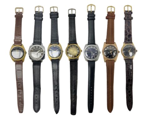 Five manual wind wristwatches including Chancellor De Luxe, Oris, Smiths, Jean Herber and Talis and two automatic wristwatche