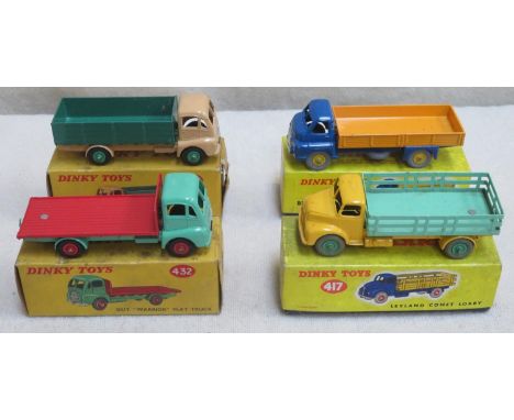 Four boxed Dinky Toys 1950's commercial vehicles including two rare Guy Warrior lorries 