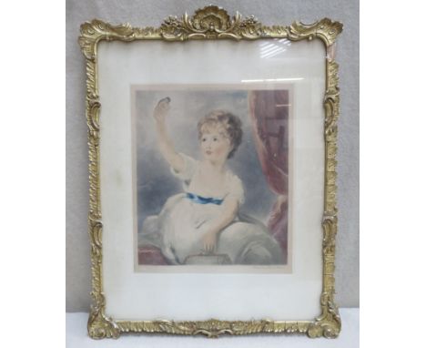 Sidney Ernest Wilson - ornately gilt framed early 20th century polychrome portrait print, pencil signed with fine art waterma