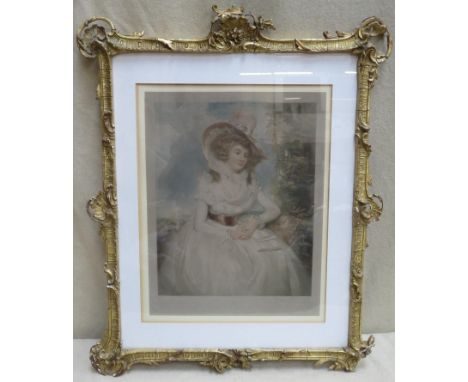 Sidney Ernest Wilson - ornately gilt framed early 20th century polychrome portrait print, pencil signed with fine art waterma