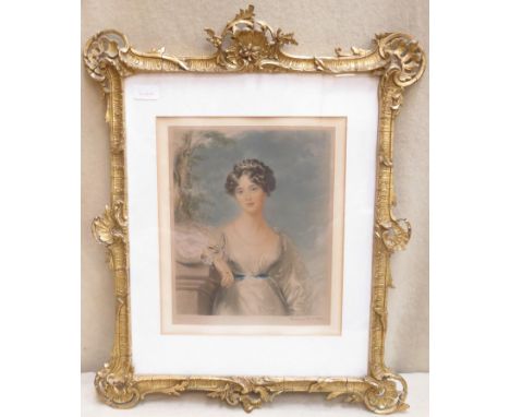 Sidney Ernest Wilson - ornately gilt framed early 20th century polychrome portrait print, pencil signed with fine art OJ wate