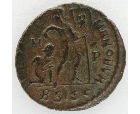 Roman AE3 issue of captor dragging slave. P&amp;P Group 0 (£5+VAT for the first lot and £1+VAT for subsequent lots) 