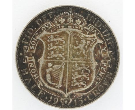 1915 silver half crown of George V. P&amp;P Group 0 (£5+VAT for the first lot and £1+VAT for subsequent lots) 