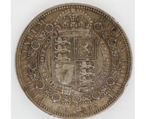 1887 silver half crown of Queen Victoria. P&amp;P Group 0 (£5+VAT for the first lot and £1+VAT for subsequent lots) 