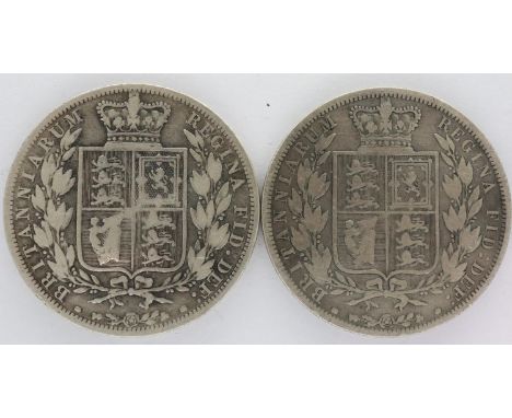 Two silver half crowns of Queen Victoria, 1883 and 1885. P&amp;P Group 0 (£5+VAT for the first lot and £1+VAT for subsequent 