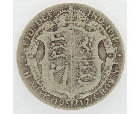 1917 silver half crown of George V. P&amp;P Group 0 (£5+VAT for the first lot and £1+VAT for subsequent lots) 