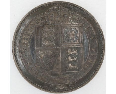 1887 silver shilling of Queen Victoria. P&amp;P Group 0 (£5+VAT for the first lot and £1+VAT for subsequent lots) 