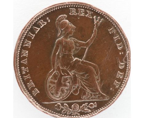 1826 copper farthing of George IV. P&amp;P Group 0 (£5+VAT for the first lot and £1+VAT for subsequent lots) 