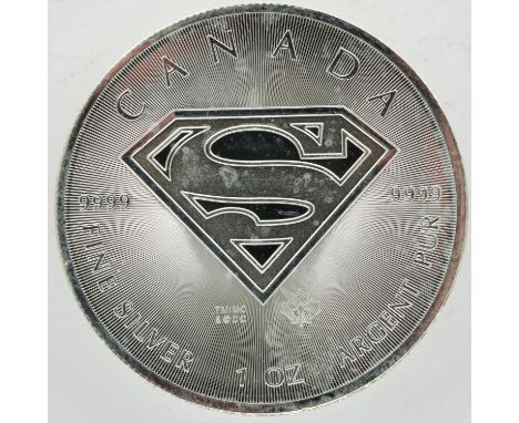 2016 Canadian 5 Dollar 1oz Bullion round, Superman edition. P&amp;P Group 0 (£5+VAT for the first lot and £1+VAT for subseque