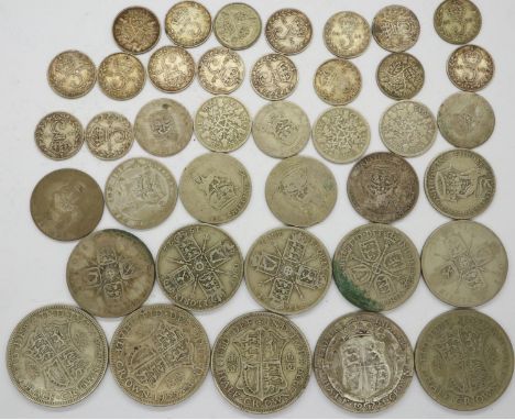 Silver coins of George V and George VI, 1916 and later. P&amp;P Group 1 (£14+VAT for the first lot and £1+VAT for subsequent 