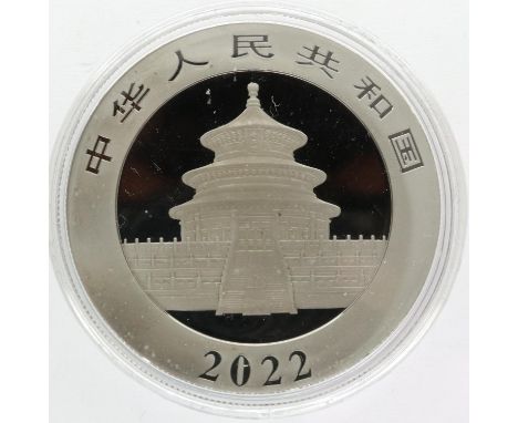 2022 Limited Edition Chinese Panda 1oz silver Bullion round with gold highlights. P&amp;P Group 0 (£5+VAT for the first lot a