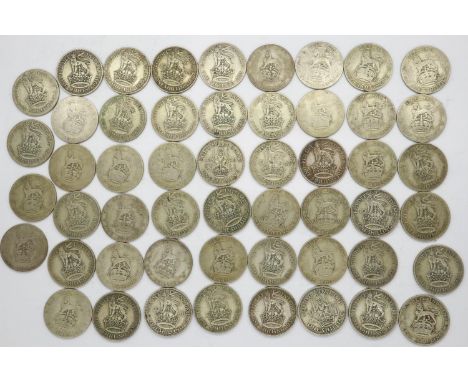 Collection of pre-1947 silver shillings. P&amp;P Group 0 (£5+VAT for the first lot and £1+VAT for subsequent lots) 