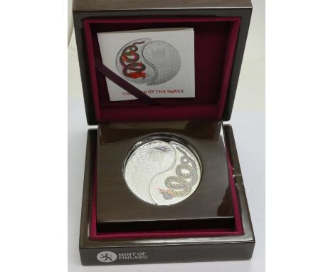 Silver proof two coin set, Year of the Snake. P&amp;P Group 0 (£5+VAT for the first lot and £1+VAT for subsequent lots) 
