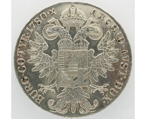 1780 restrike Austrian silver Thaler, Maria Theresa. P&amp;P Group 0 (£5+VAT for the first lot and £1+VAT for subsequent lots