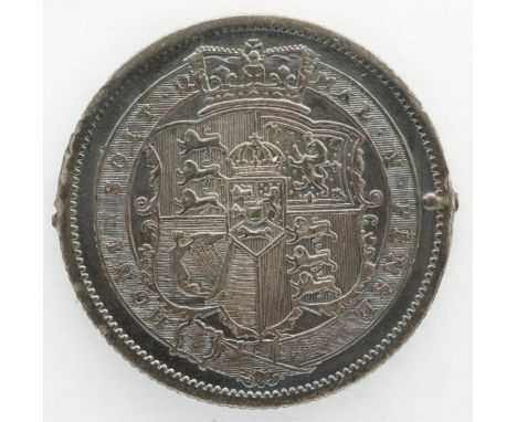 1816 silver shilling of George III, ex-mount. P&amp;P Group 0 (£5+VAT for the first lot and £1+VAT for subsequent lots) 