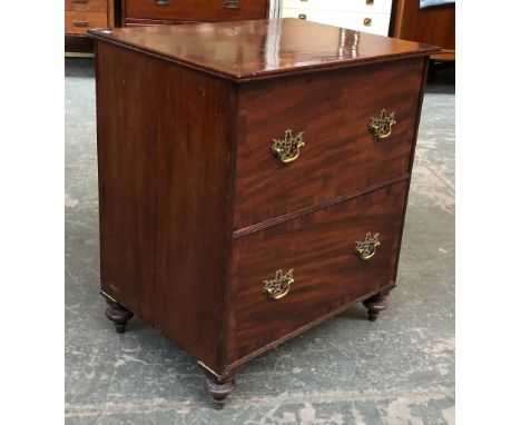 A 19th century mahogany commode chest (converted), two drawers, 68x52x80cmH 
