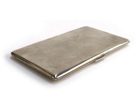 An engine turned silver cigarette case by William Neale, Birmingham 1938, 6.8ozt 